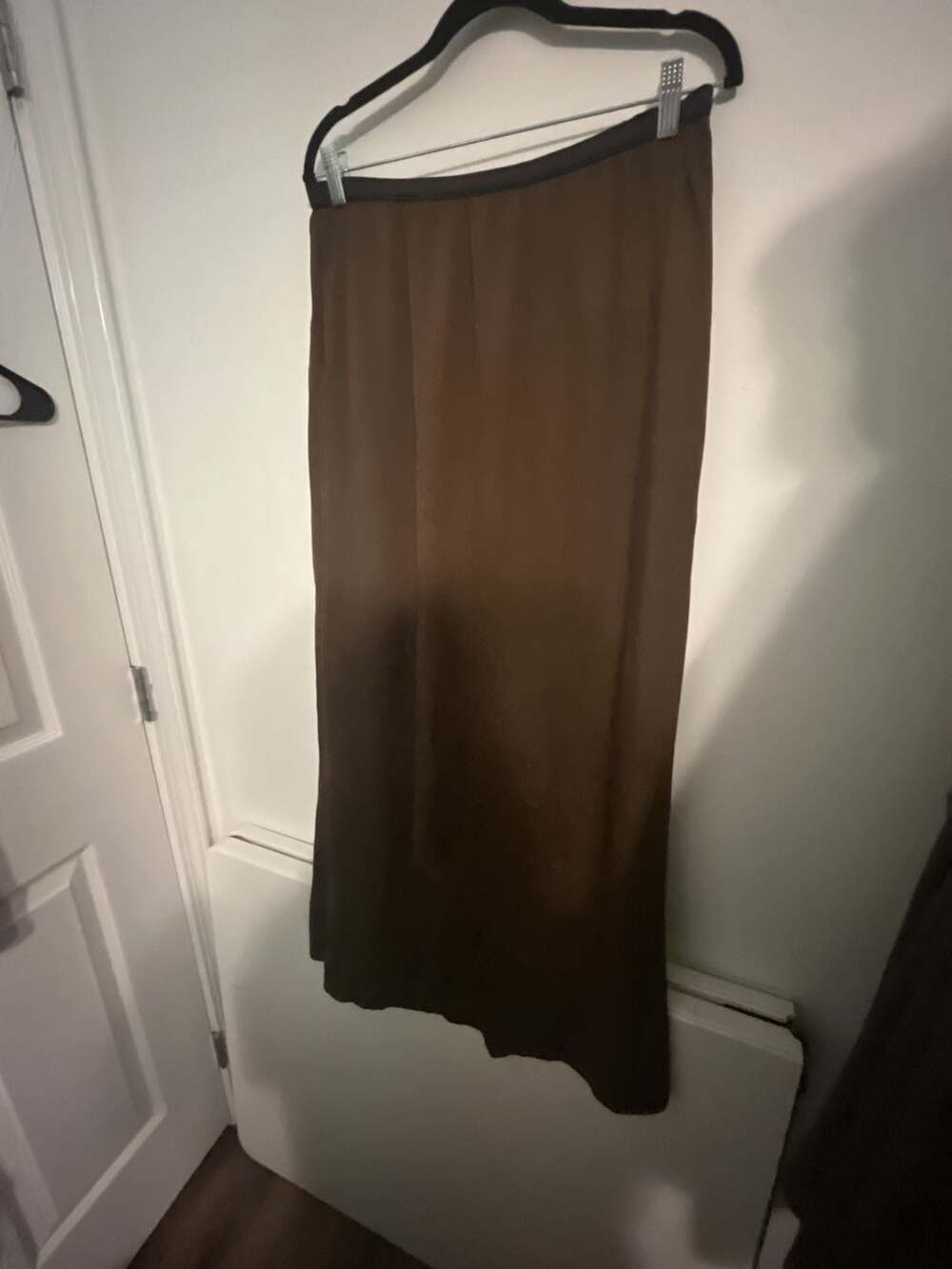 Zara Basic Brown Elastic Waist Long Maxi Skirt
